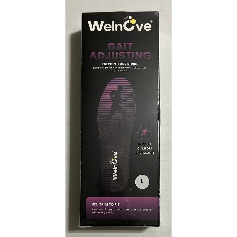 WelnOve Gait Adjusting Trim to Fit Running Insoles Support Comfort Size Large